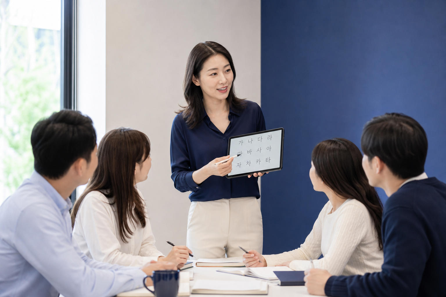韓国語の授業を行う講師のイメージ