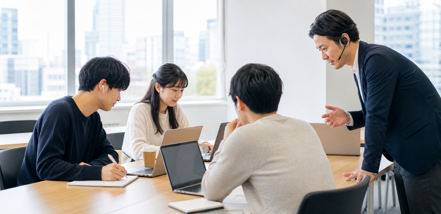 大学生が参加するオンライン語学授業
